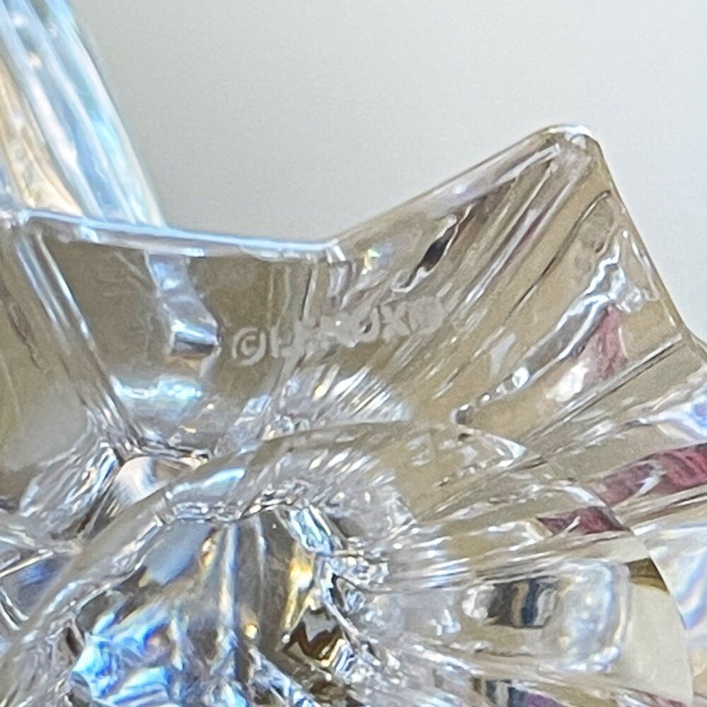Lenox Arctic Bloom Crystal Candlesticks Pair Set of 2 Germany Signed - Picture 14 of 15
